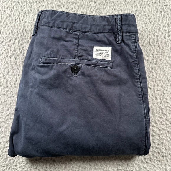 Norse Projects Pants Mens 34 Blue Aros Light Twill Cotton Casual Chino Preppy - Picture 1 of 14